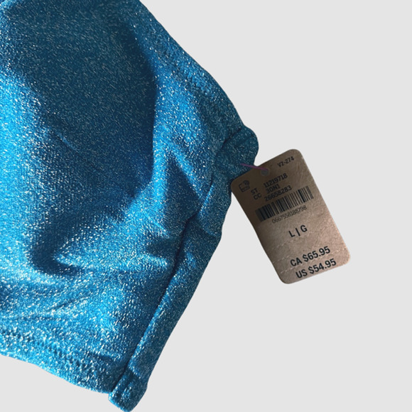 PINK Victoria's Secret Shimmer One Shoulder One-Piece Swimsuit Blue, NWT- Size L - Picture 3 of 8